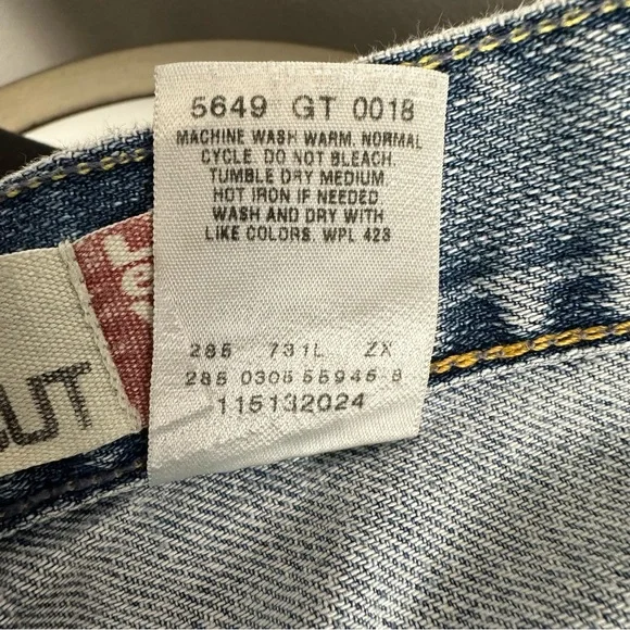 Vintage Levis 513 Floral Patchwork Bootcut Jeans Size 7M Distressed Denim Boho - Picture 15 of 15